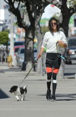 NINA DOBREV Walks Her Dog Out in West Hollywood 04/28/2017