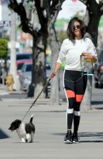 NINA DOBREV Walks Her Dog Out in West Hollywood 04/28/2017