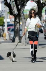 NINA DOBREV Walks Her Dog Out in West Hollywood 04/28/2017