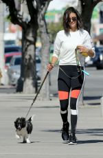 NINA DOBREV Walks Her Dog Out in West Hollywood 04/28/2017