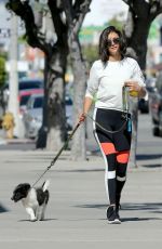 NINA DOBREV Walks Her Dog Out in West Hollywood 04/28/2017