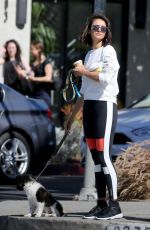 NINA DOBREV Walks Her Dog Out in West Hollywood 04/28/2017