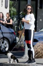 NINA DOBREV Walks Her Dog Out in West Hollywood 04/28/2017