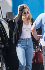 OLIVIA HOLT in Jeans on the Set of Neutrogena Commercial in Los Angeles 04/23/2017
