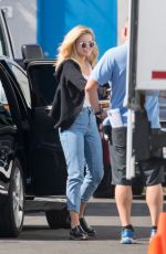 OLIVIA HOLT in Jeans on the Set of Neutrogena Commercial in Los Angeles 04/23/2017