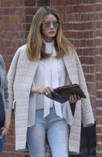 OLIVIA PALERMO in Ripped Jeans Out in New York 04/16/2017
