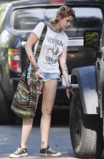 PARIS JACKSON in Denim Shorts Out in Studio City 04/22/2017