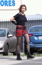 PARIS JACKSON in Plaid Skirt Out in Los Angeles 04/27/2017