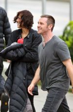 PAULA PATTON on the Set of Somewhere Between Movie in Vancouver 04/08/2017
