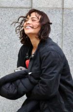 PAULA PATTON on the Set of Somewhere Between Movie in Vancouver 04/08/2017