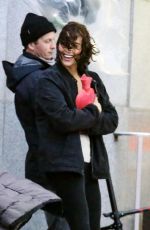 PAULA PATTON on the Set of Somewhere Between Movie in Vancouver 04/08/2017