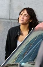 PAULA PATTON on the Set of Somewhere Between Movie in Vancouver 04/08/2017