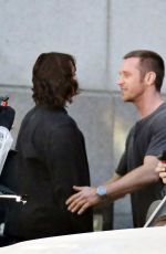 PAULA PATTON on the Set of Somewhere Between Movie in Vancouver 04/08/2017