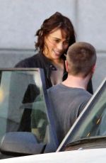 PAULA PATTON on the Set of Somewhere Between Movie in Vancouver 04/08/2017