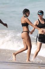 PERRIE EDWARDS, JESY NELSON and LEIGH-ANNE PINNOCK at a Beach in Miami 04/13/2017