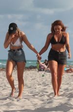 PERRIE EDWARDS, JESY NELSON and LEIGH-ANNE PINNOCK at a Beach in Miami 04/13/2017