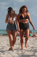 PERRIE EDWARDS, JESY NELSON and LEIGH-ANNE PINNOCK at a Beach in Miami 04/13/2017