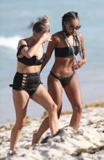 PERRIE EDWARDS, JESY NELSON and LEIGH-ANNE PINNOCK at a Beach in Miami 04/13/2017