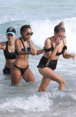 PERRIE EDWARDS, JESY NELSON and LEIGH-ANNE PINNOCK at a Beach in Miami 04/13/2017