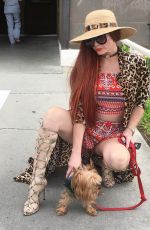PHOEBE PRICE Out with Her Dog in Beverly Hills 04/18/2017