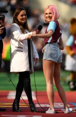 PIXIE LOTT Performs at West Ham vs Everton Football Match Half Time in London 04/22/2017