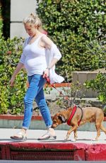 Pregnant ABI TITMUSS Walks Her Dog Out in Los Angeles 04/28/2017