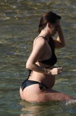 Pregnant JENNIFER METCALFE in Bikini at a Beach in Tenerife 04/03/2017