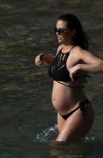 Pregnant JENNIFER METCALFE in Bikini at a Beach in Tenerife 04/03/2017