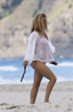 RACHEL HUNTER in Bikini on the Beach in New Zealand 03/19/2017