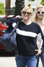REESE WITHERSPOON and AVA PHILLIPPE After A Helicopter Trip in Santa Monica 04/11/2017