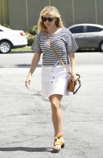 REESE WITHERSPOON in White Skirt Out in Los Angeles 04/13/2017