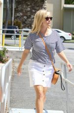 REESE WITHERSPOON in White Skirt Out in Los Angeles 04/13/2017