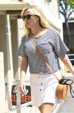 REESE WITHERSPOON in White Skirt Out in Los Angeles 04/13/2017
