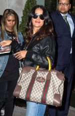 SALMA HAYEK Leaves a Press Junket in New York 04/20/2017