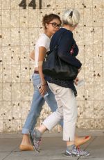 SARAH HYLAND in Ripped Jeans Out in Los Angeles 03/31/2017