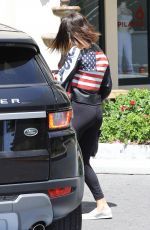 SELENA GOMEZ in Tights Leaves Gym in Los Angeles 04/13/2017