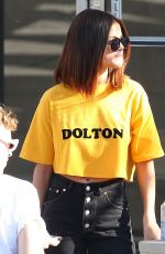 SELENA GOMEZ Leaves Shamrock Tattoo in Hollywood 04/09/2017