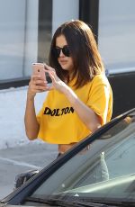 SELENA GOMEZ Leaves Shamrock Tattoo in Hollywood 04/09/2017