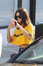 SELENA GOMEZ Leaves Shamrock Tattoo in Hollywood 04/09/2017