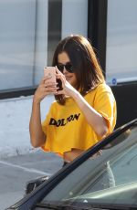 SELENA GOMEZ Leaves Shamrock Tattoo in Hollywood 04/09/2017