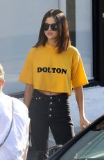 SELENA GOMEZ Leaves Shamrock Tattoo in Hollywood 04/09/2017