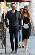 SOFIA VERGARA in Tight Dress Out for Lunch in Beverly HIlls 04/20/2017