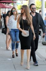 SOFIA VERGARA in Tight Dress Out for Lunch in Beverly HIlls 04/20/2017