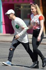 SOPHIE TURNER and Joe Jonas Out and About in Los Angeles 04/13/2017