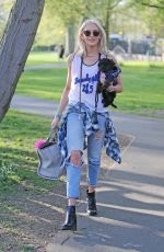 STEPHANIE PRATT with Her Dog Out in London 04/11/2017