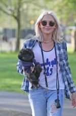STEPHANIE PRATT with Her Dog Out in London 04/11/2017
