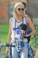 STEPHANIE PRATT with Her Dog Out in London 04/11/2017
