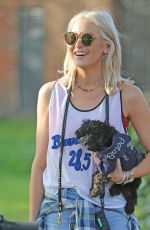 STEPHANIE PRATT with Her Dog Out in London 04/11/2017