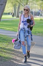 STEPHANIE PRATT with Her Dog Out in London 04/11/2017