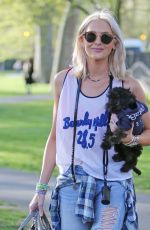 STEPHANIE PRATT with Her Dog Out in London 04/11/2017